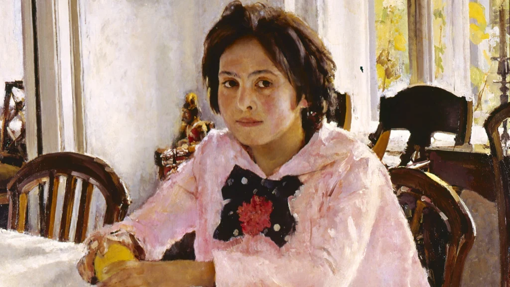 девочка с персиками