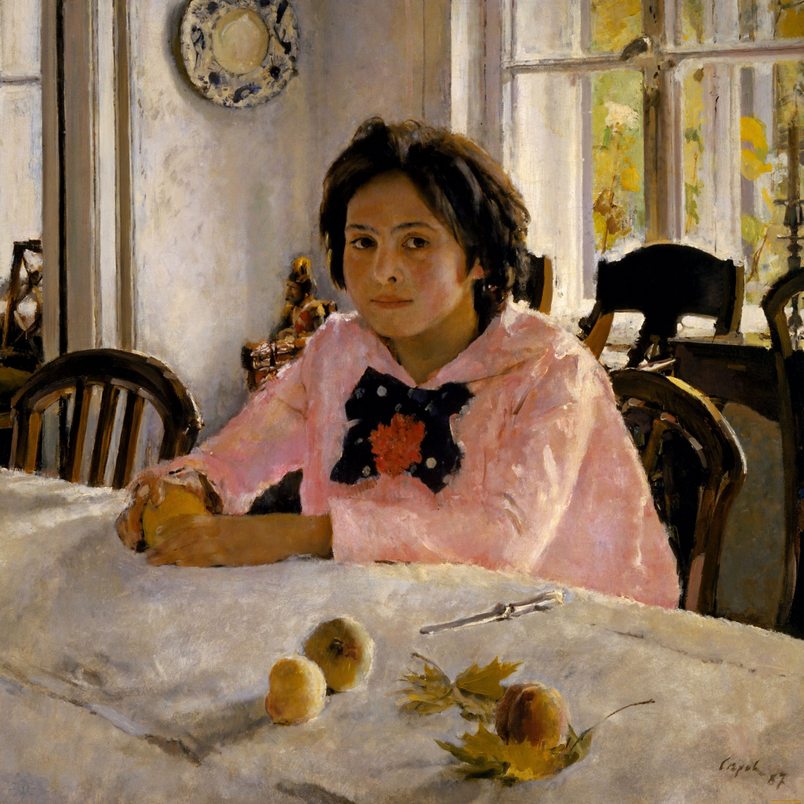 девочка с персиками художник